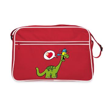Cute Dinosaur Lovers - Retro Bag - red/white - Front