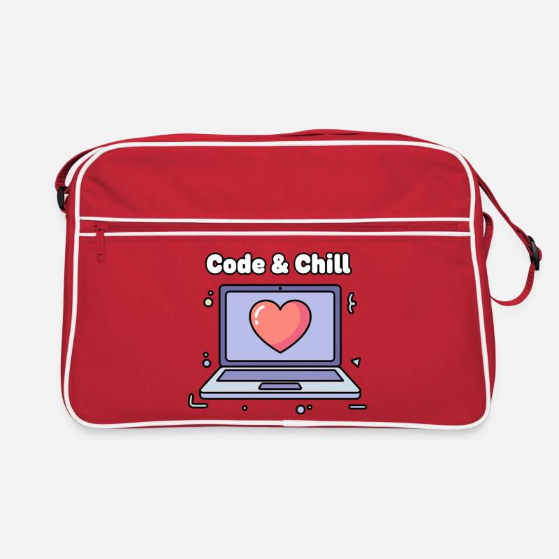 Code & Chill Heart Ordinateur portable Sac Retro