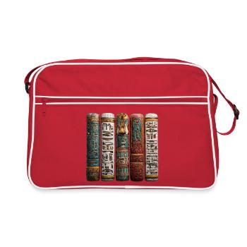 Reading hieroglyphic stelae is a science - Retro Bag - red/white - Front