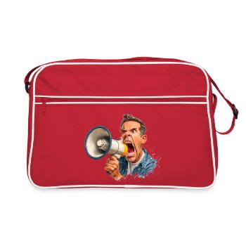 Loud call with megaphone - Retro Bag - red/white - Front