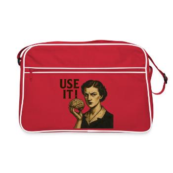 Brain Motif Retro - Retro Bag - red/white - Front