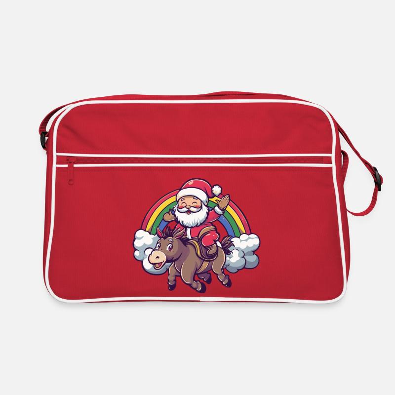 Esel Weihnachtsmann Weihnachten Retro Tasche