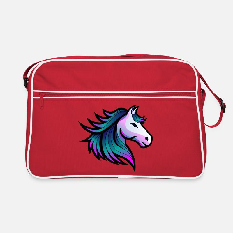 Indigo-Geist-Pferd-Illustration Retro Tasche