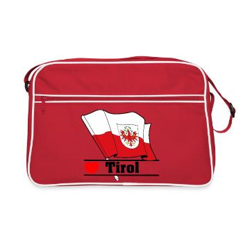 Drapeau du Tyrol avec cœur - Sac Retro - rouge/blanc - Devant
