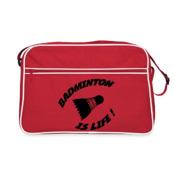 Le badminton c'est la vie ! - Sac Retro - rouge/blanc - Devant