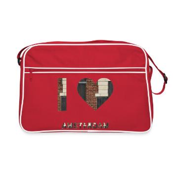 Amsterdam Brick Heart Emblem Tee - Retro Bag - red/white - Front