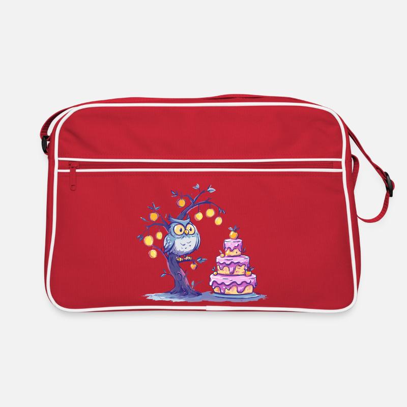 Nacht Eulenbaum Kuchen Retro Tasche