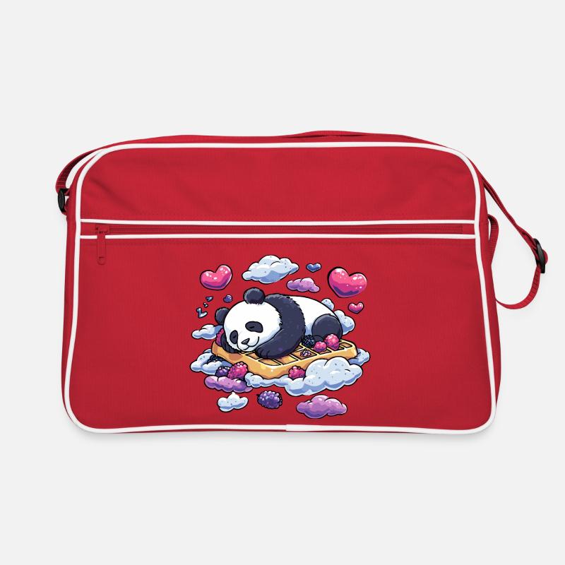 Panda Traum auf Waffelwolken Retro Tasche