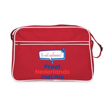 Parle néerlandais avec moi - Sac Retro - rouge/blanc - Devant