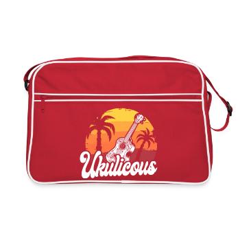 Hawaiian Ukulele Uke Ukulicious - Retro Tasche - Rot/Weiß - Vorne