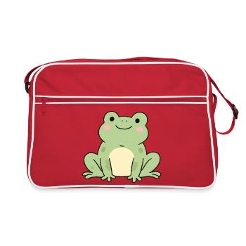 Cuddly Frog Green Charm Toad Frog Design - Retro Bag - red/white - Front
