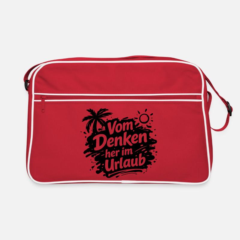 Vom Denken her im Urlaub - Retro Tasche - Rot/Weiß