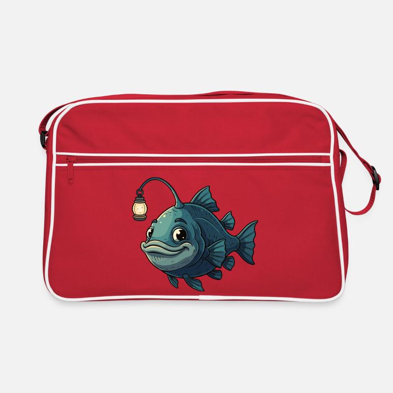 Leuchtfisch mit Laterne Retro Tasche
