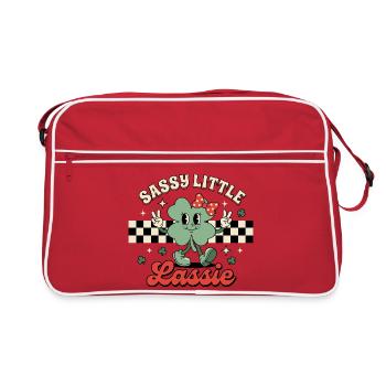 Sassy Little Lassie St Patricks Day Saint Pattys - Retro Bag - red/white - Front