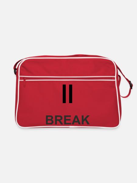 Signe pause « PASE » – travail minimaliste & ch - Sac Retro - rouge/blanc - Devant