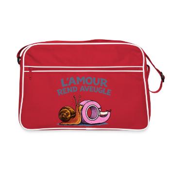 L’amour rend aveugle – humour escargot scotch - Sac Retro - rouge/blanc - Devant