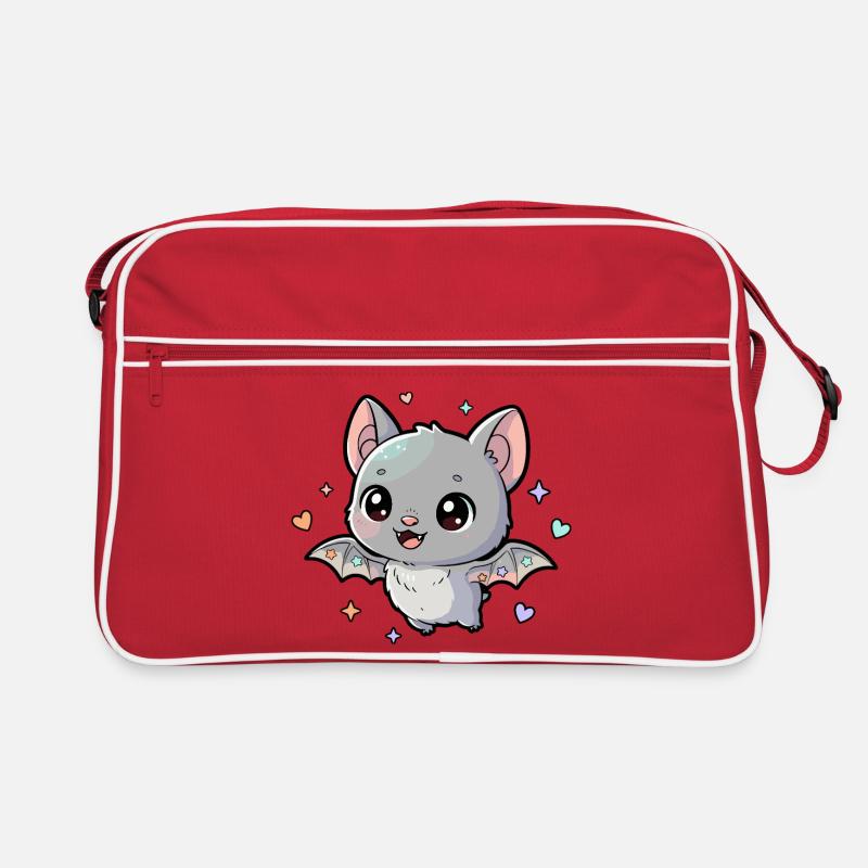 Cuddly bat with pastel stars Retro Bag