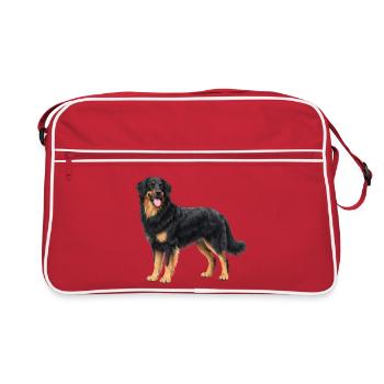 Realistic Hovawart - Retro Bag - red/white - Front