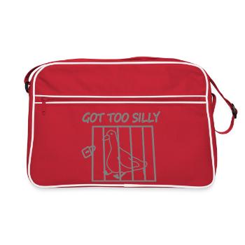 Got Too Silly Pigeon in Cage - Retro Bag - red/white - Front