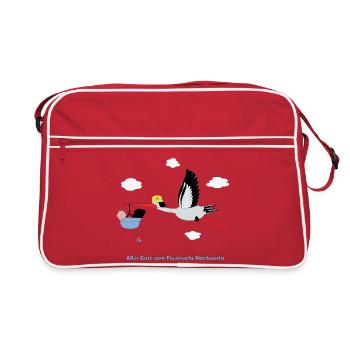 Alle Gute zum Feuerwehrnachwuchs - Buben - Retro Tasche - Rot/Weiß - Vorne