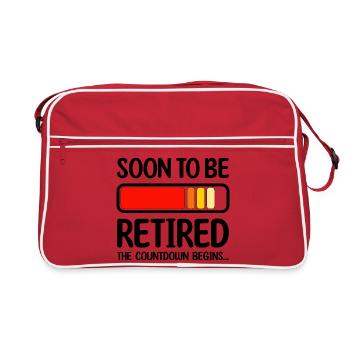 Bald im Ruhestand Der Countdown beginnt lustig - Retro Tasche - Rot/Weiß - Vorne