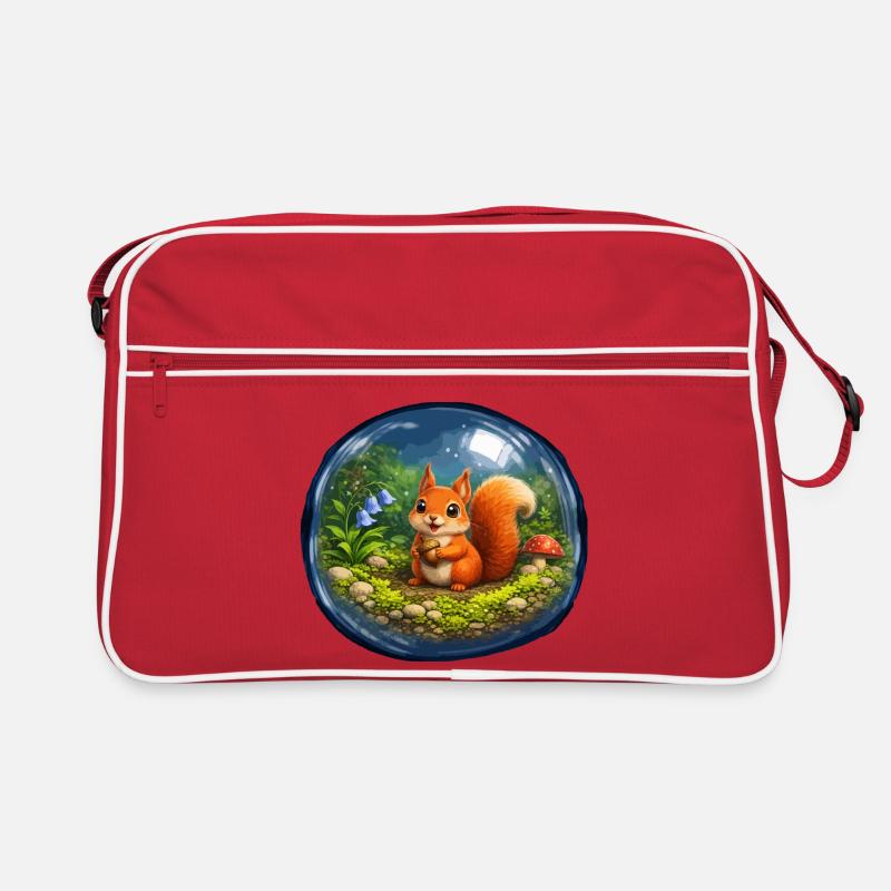 Märchenhörnchen in Glaskugel Retro Tasche
