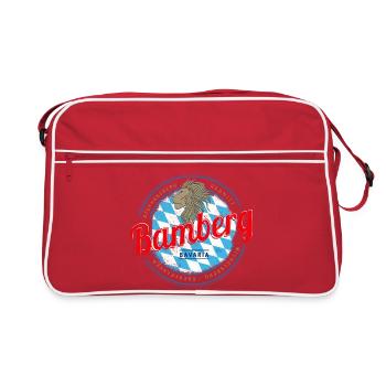 Bamberg in Bayern Vintage Oberfranken Deutschland - Retro Tasche - Rot/Weiß - Vorne
