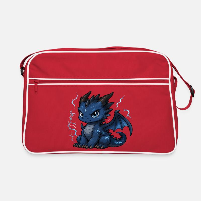 Blau Blitzdrache Retro Tasche