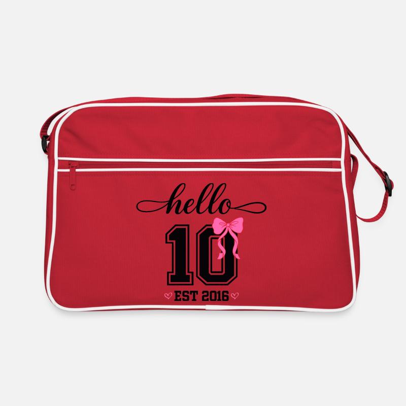 Hello 10 Est 2016 Mädchen Geburtstag Design Retro Tasche
