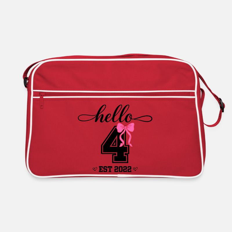 Hello 4 Est 2022 Mädchen Geburtstag Design Retro Tasche