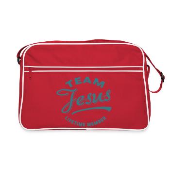 Membre à vie de l’équipe Jésus - Sac Retro - rouge/blanc - Devant