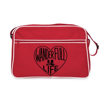 Wandern - Wanderfull Life - Outdoor Abenteuer - Retro Tasche - Rot/Weiß - Vorne