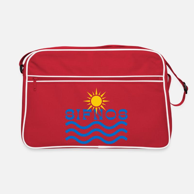 Sifnos Sun and Waves Emblem Retro Bag