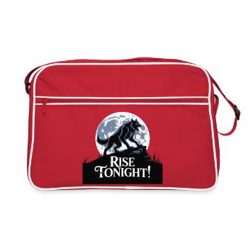 Lone Wolf Rise Tonight Moon Graphic - Retro Bag - red/white - Front