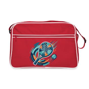 Design sportif rétro du tennis de padel - Sac Retro - rouge/blanc - Devant