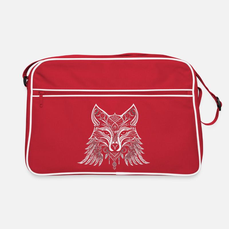 Nordischer Wolf Mandala - Wikinger Design Retro Tasche
