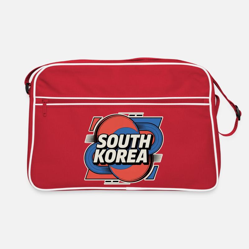 Corée du Sud - Sac Retro - rouge/blanc