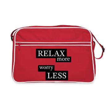 Relax more, worry less - Retro Tasche - Rot/Weiß - Vorne