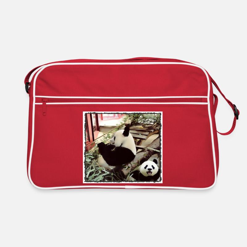 Mode Panda activé - Sac Retro - rouge/blanc