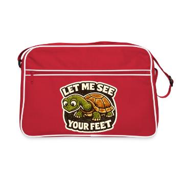 Turtle demands: Show your feet - Retro Bag - red/white - Front