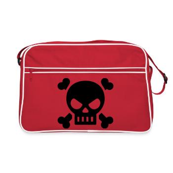 crâne, - Sac Retro - rouge/blanc - Devant
