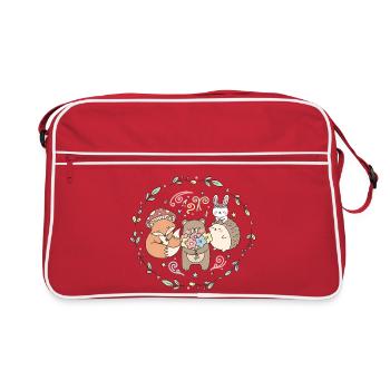 Couronne des animaux de la forêt - Sac Retro - rouge/blanc - Devant
