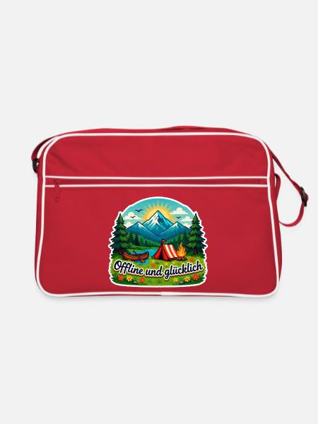 Camping Glück - Retro Tasche - Rot/Weiß