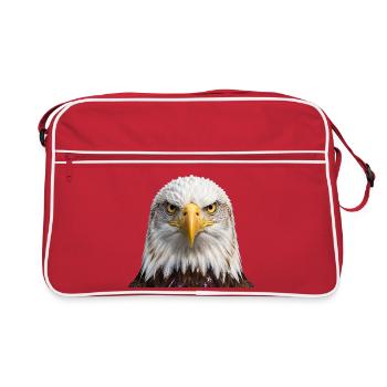 Portrait d’aigle avec une tête audacieuse - Sac Retro - rouge/blanc - Devant