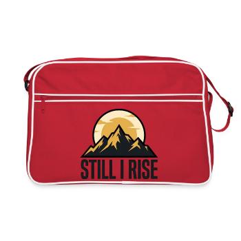 Silhouettes de montagne au lever du soleil - Sac Retro - rouge/blanc - Devant