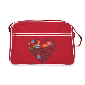 Flower Heart - Retro Bag - red/white - Front