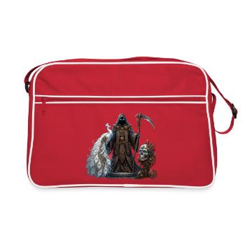 Der Mitternachtspfau – Stea Gothic Elegance - Retro Tasche - Rot/Weiß - Vorne