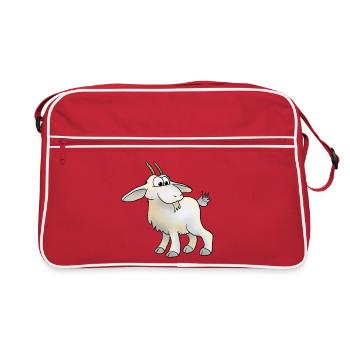 Ziege - Retro Tasche - Rot/Weiß - Vorne
