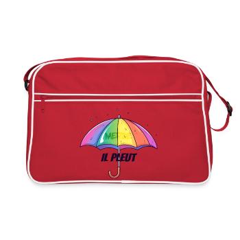 Il Pleut – Lustiger Regenschirm mit Humor - Retro Tasche - Rot/Weiß - Vorne
