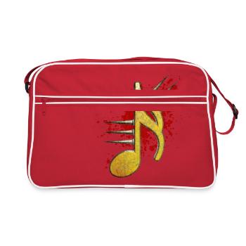 Musical note with spikes - Retro Bag - red/white - Front